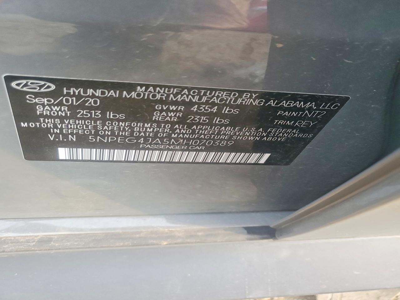 5NPEG4JA5MH070389 · 2021 HYUNDAI SONATA · 12/12