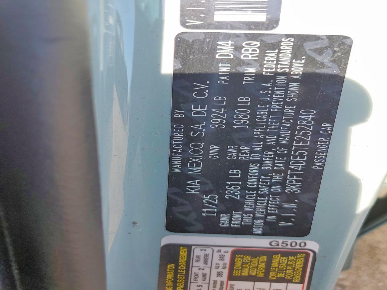 3KPFT4DE5TE252840 · 2026 KIA K4 · 12/12