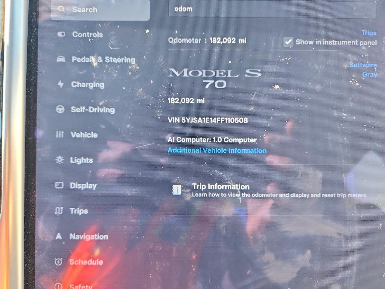 5YJSA1E14FF110508 · 2015 TESLA MODEL S · 9/12