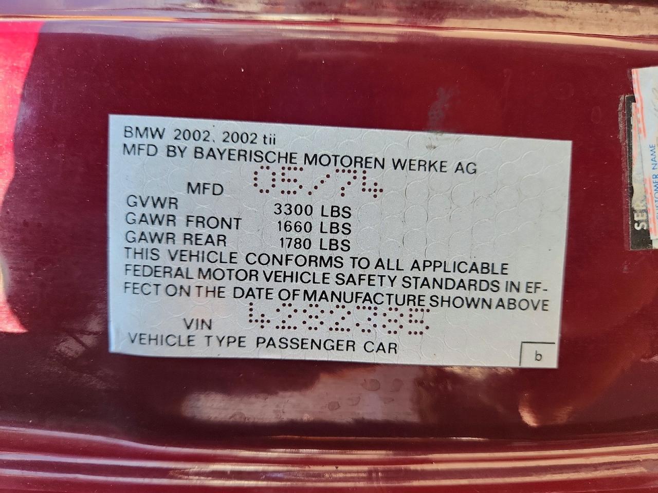 4282385 · 1974 BMW 2002 · 12/12
