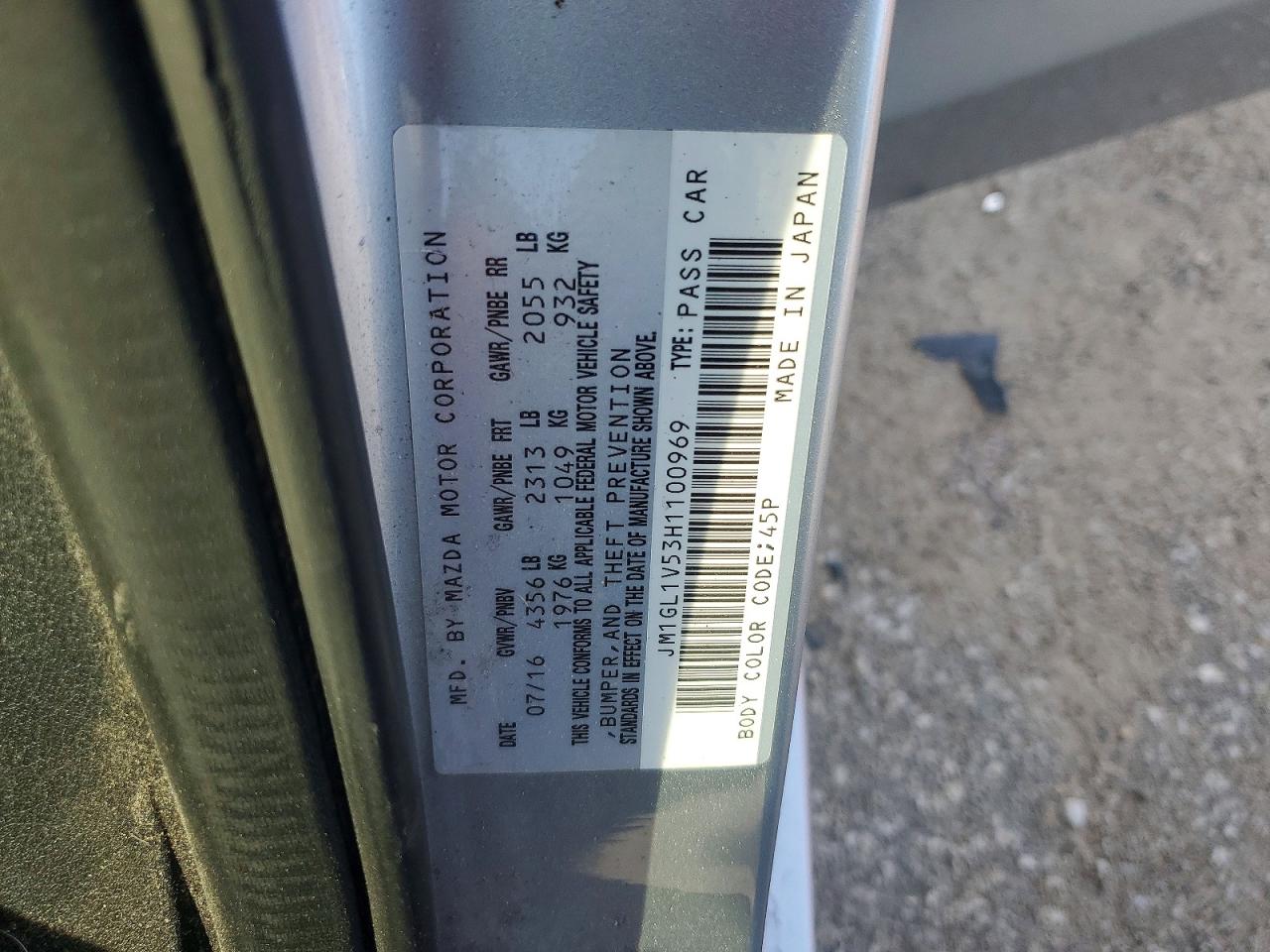 JM1GL1V53H1100969 · 2017 MAZDA 6 · 12/12