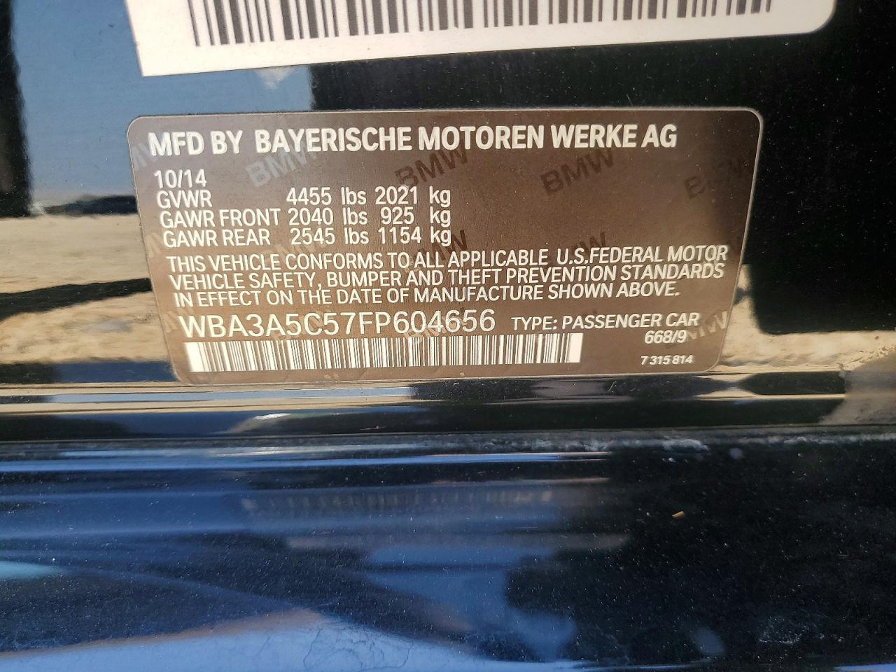 WBA3A5C57FP604656 · 2015 BMW 328 · 12/12