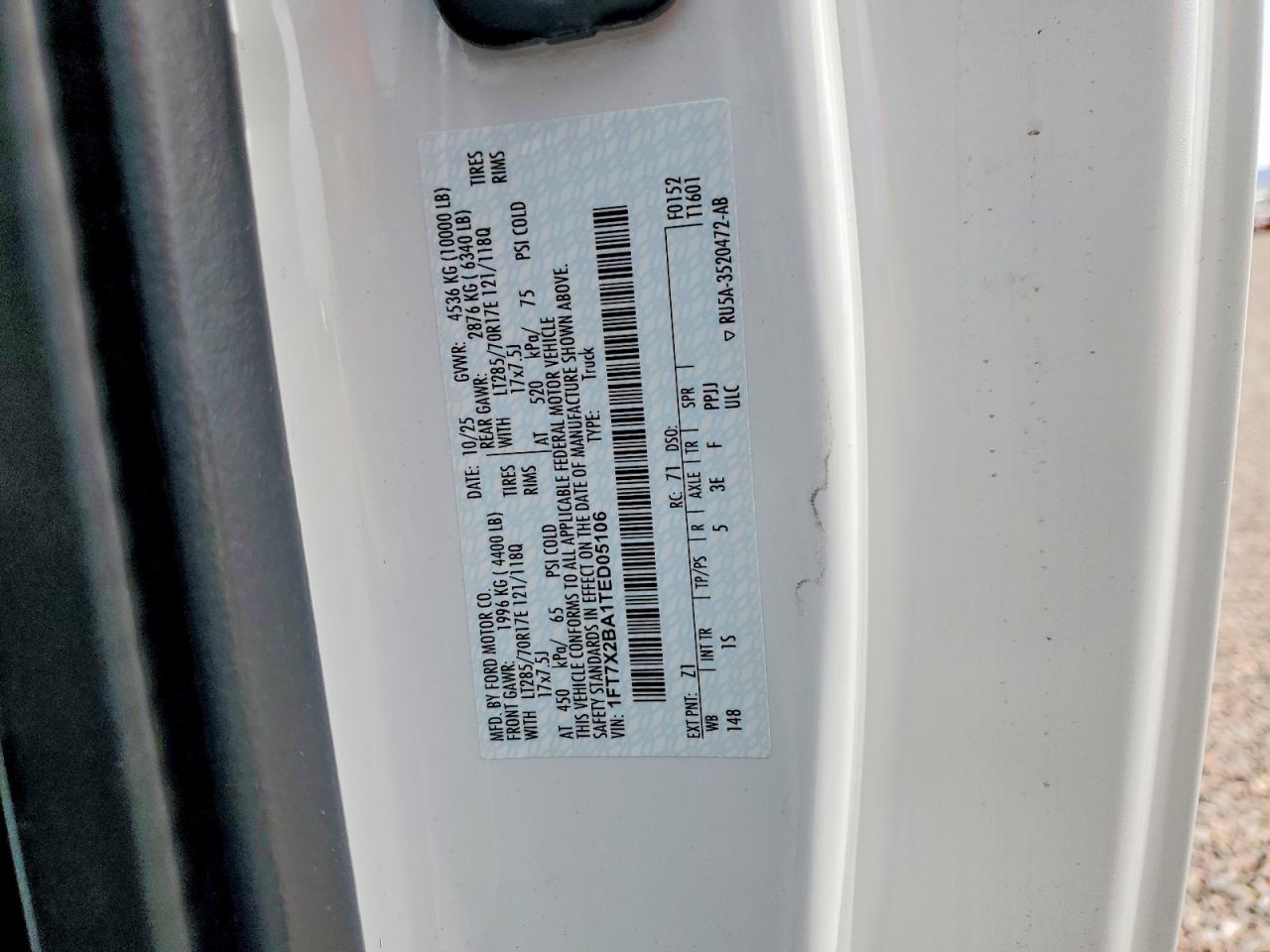 1FT7X2BA1TED05106 · 2026 FORD F250 · 12/12