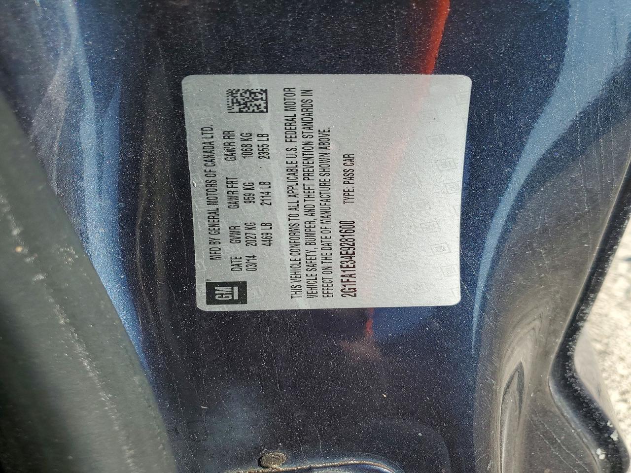 2G1FA1E34E9281600 · 2014 CHEVROLET CAMARO · 12/12