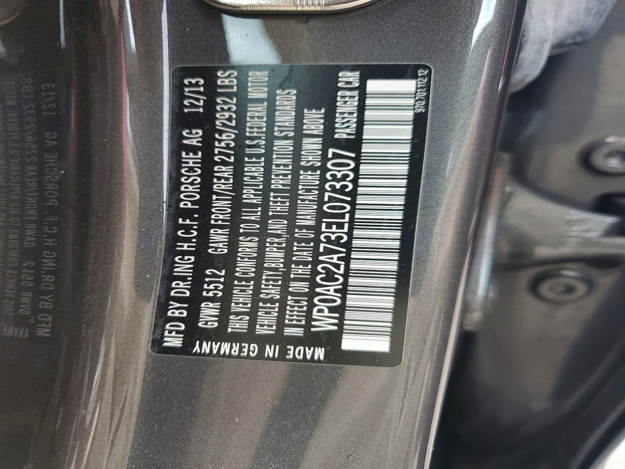 WP0AC2A73EL073307 · 2014 PORSCHE PANAMERA · 12/12