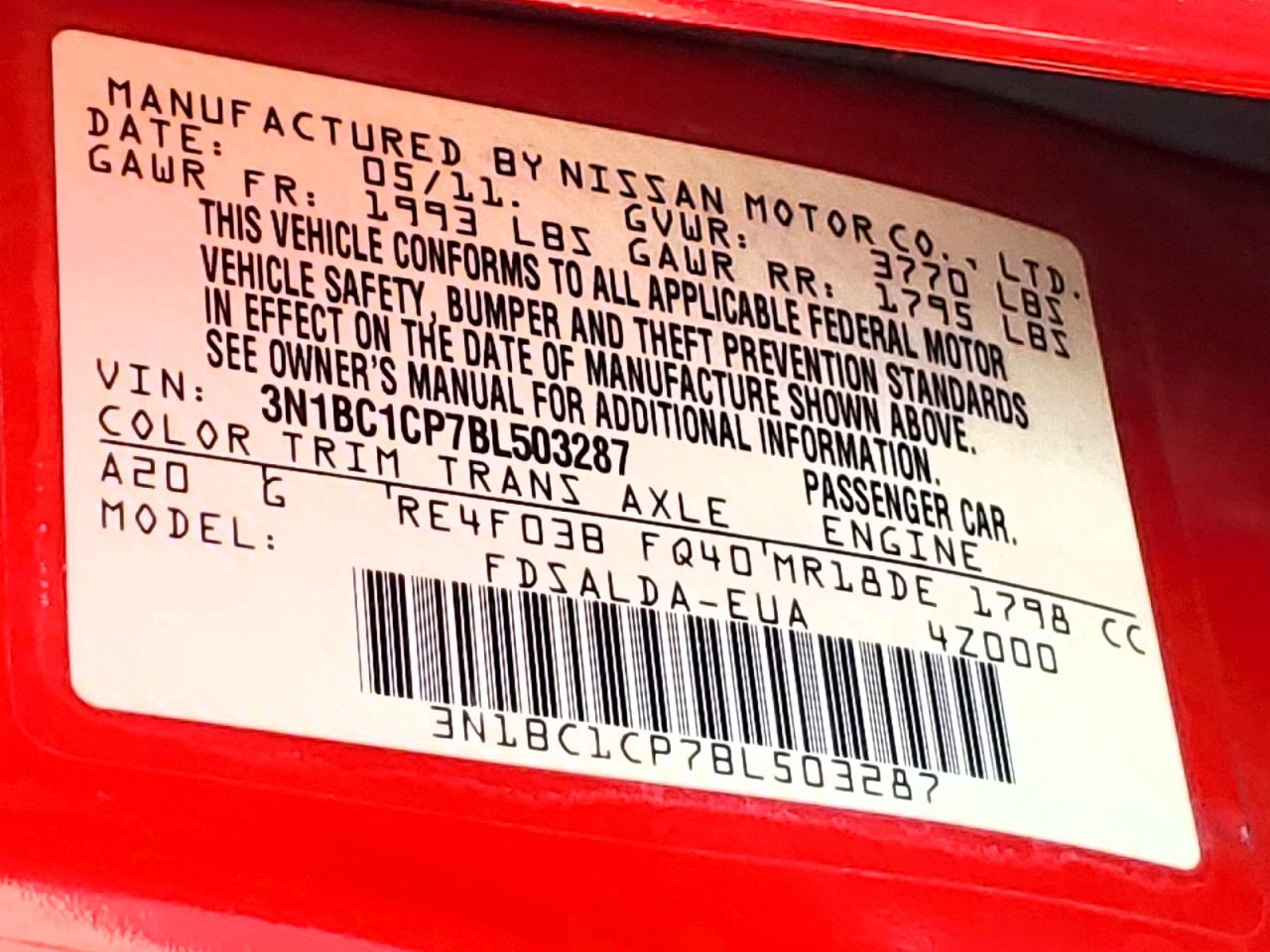 3N1BC1CP7BL503287 · 2011 NISSAN VERSA · 12/12