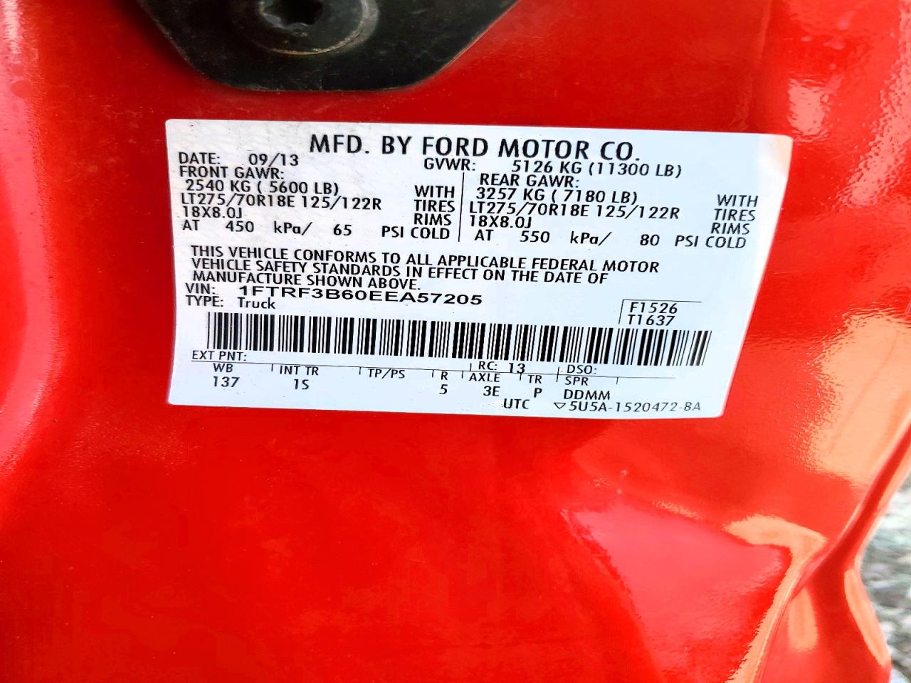 1FTRF3B60EEA57205 · 2014 FORD F350 · 12/12