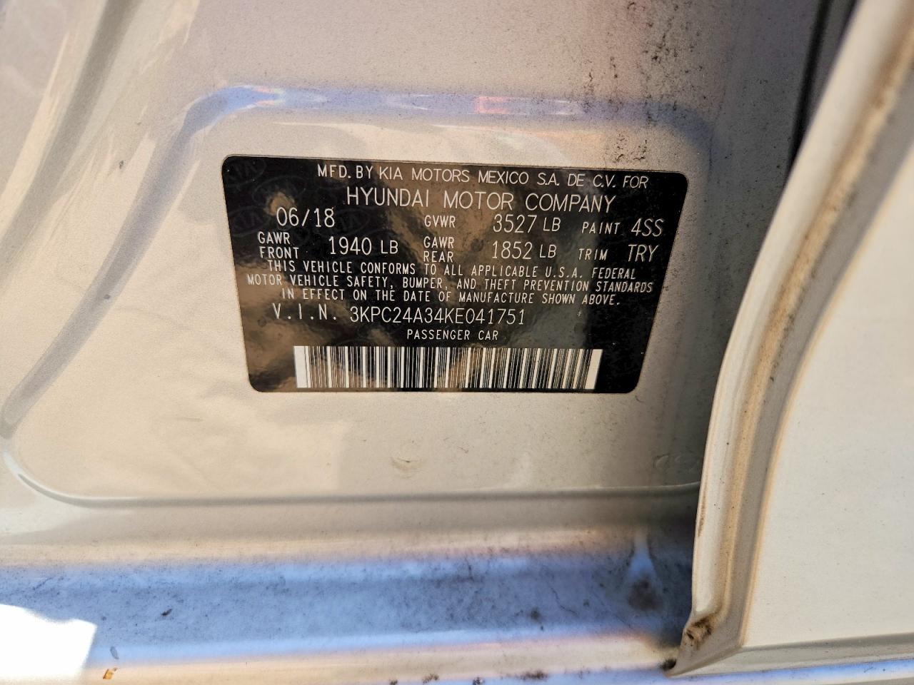 3KPC24A34KE041751 · 2019 HYUNDAI ACCENT · 12/12