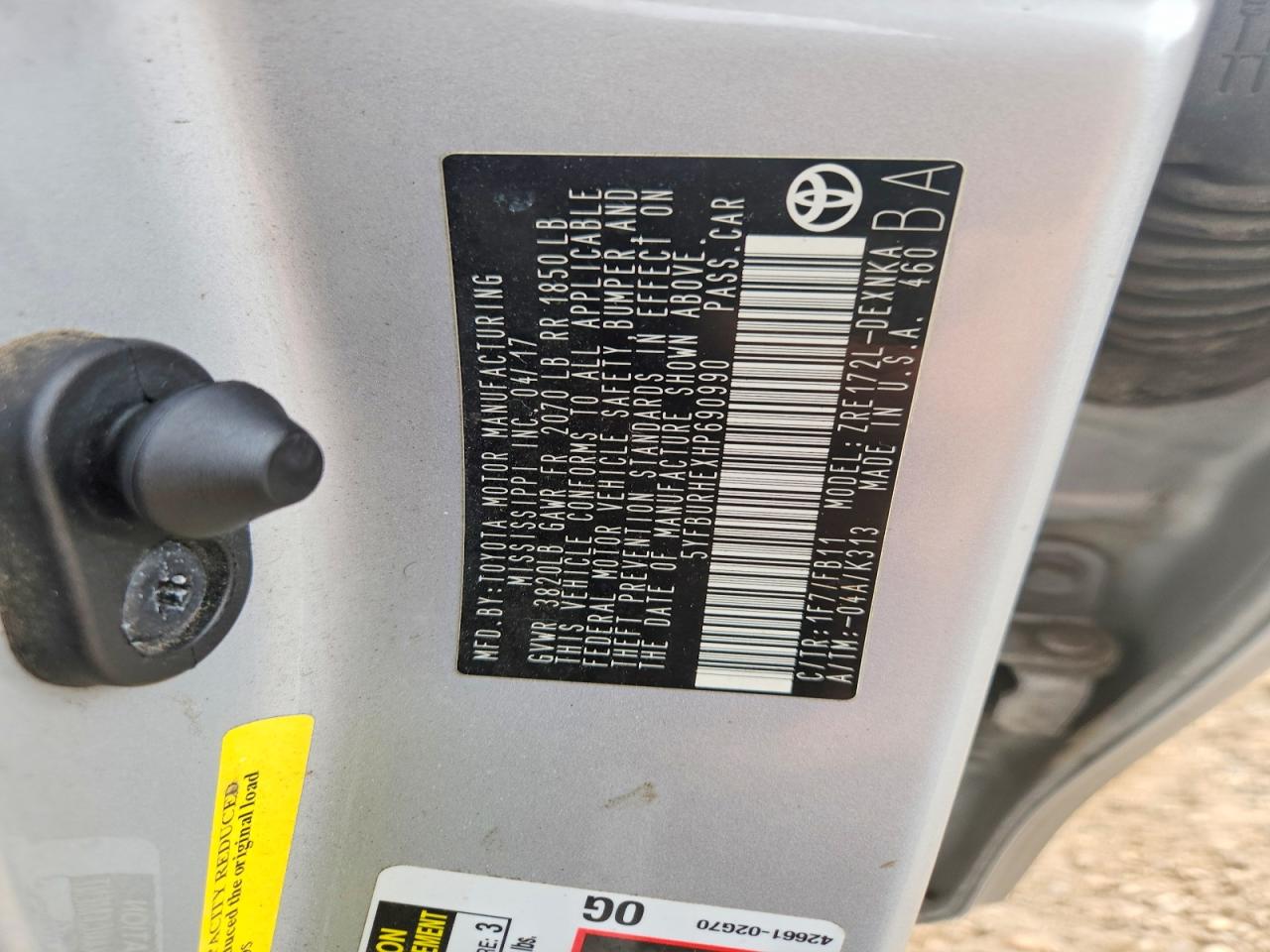 5YFBURHEXHP690990 · 2017 TOYOTA COROLLA · 12/12