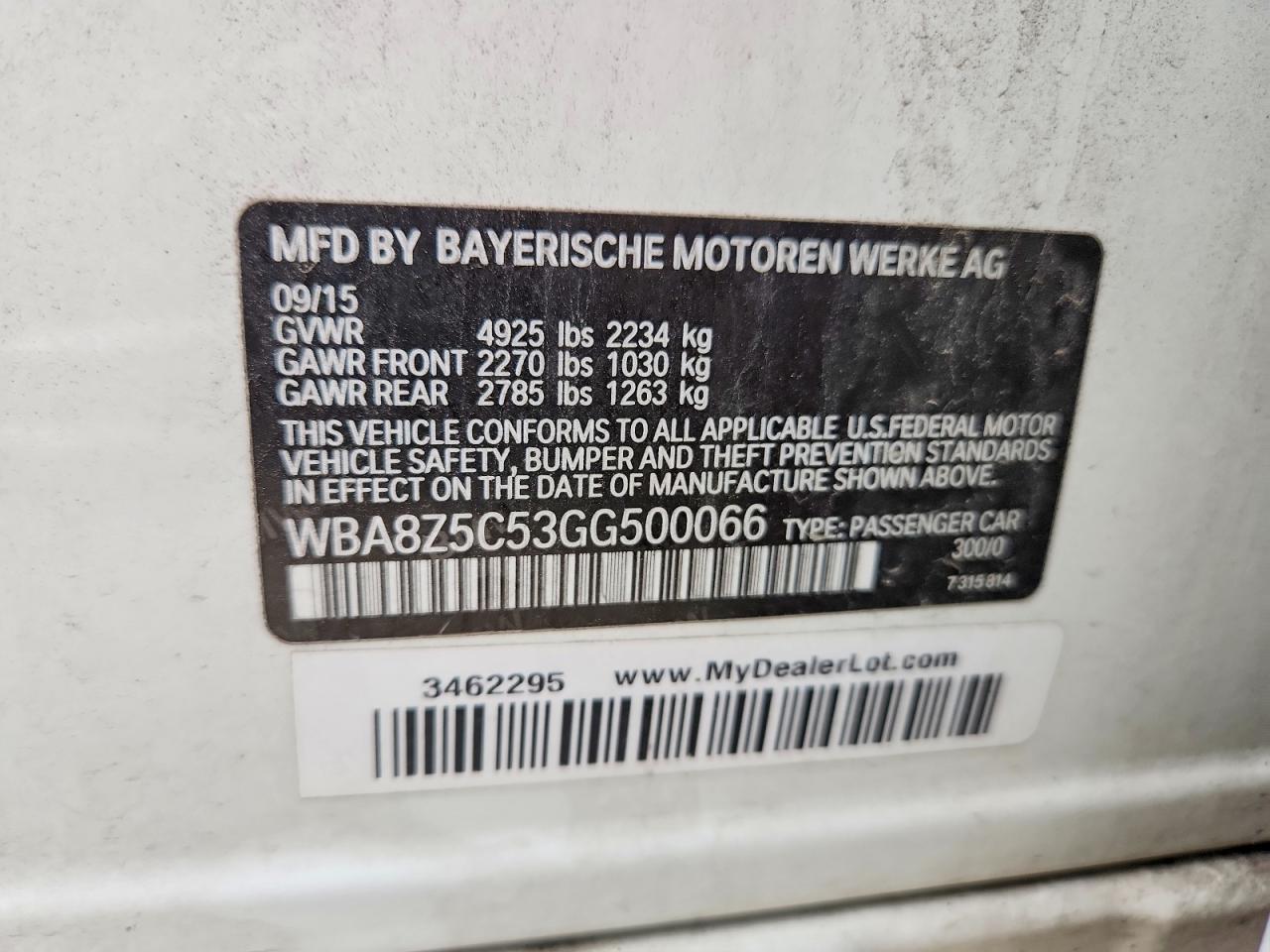 WBA8Z5C53GG500066 · 2016 BMW 328 · 12/12