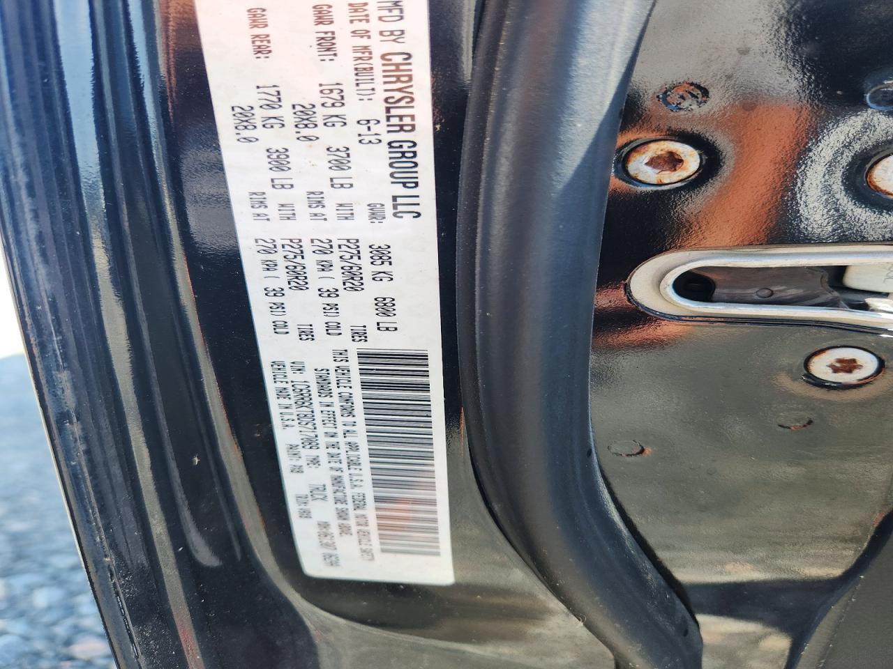 1C6RR6KT8DS717089 · 2013 RAM 1500 · 12/12