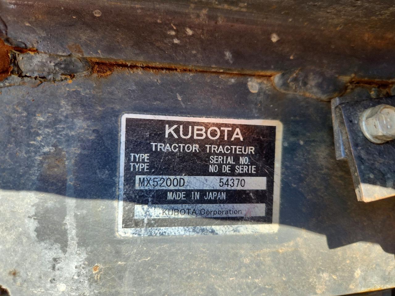 MX5200D54370 · 2016 KUBOTA UNKNOWN · 10/10
