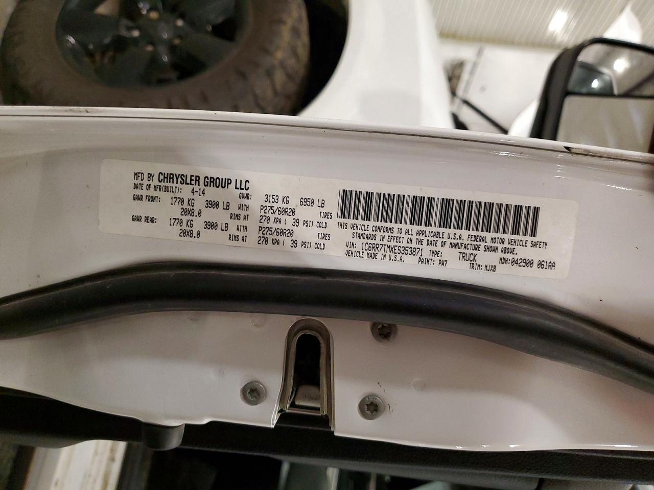 1C6RR7TMXES353871 · 2014 RAM 1500 · 12/12