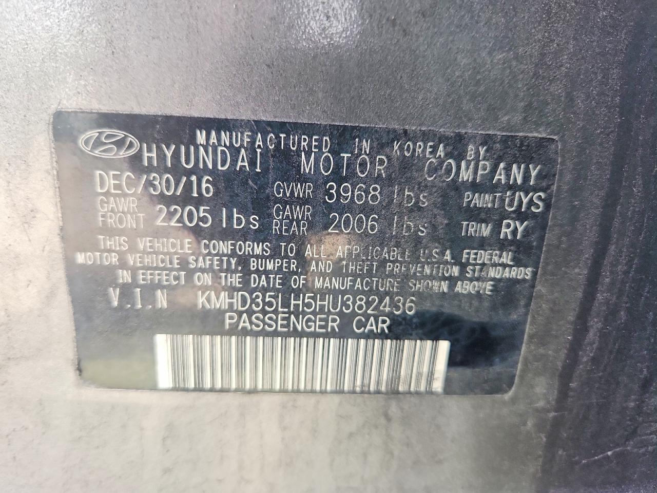 KMHD35LH5HU382436 · 2017 HYUNDAI ELANTRA GT · 12/12