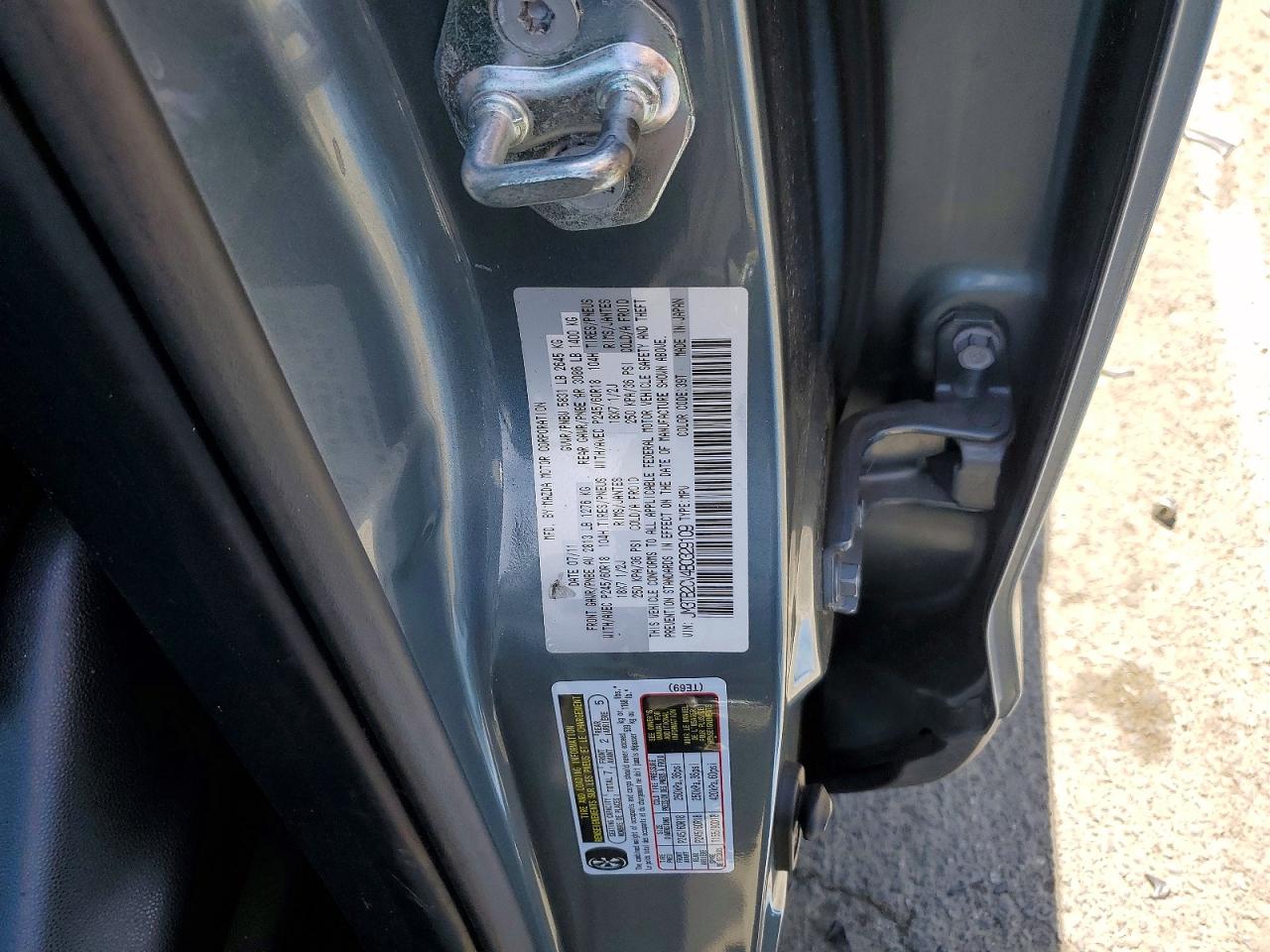 JM3TB2CV4B0329109 · 2011 MAZDA CX-9 · 12/12