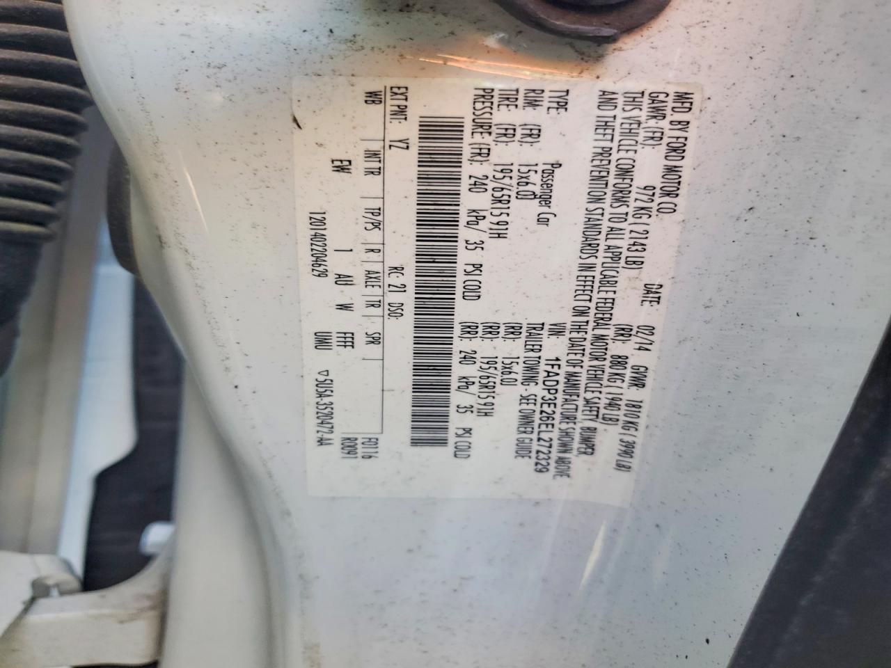 1FADP3E26EL272329 · 2014 FORD FOCUS · 12/12