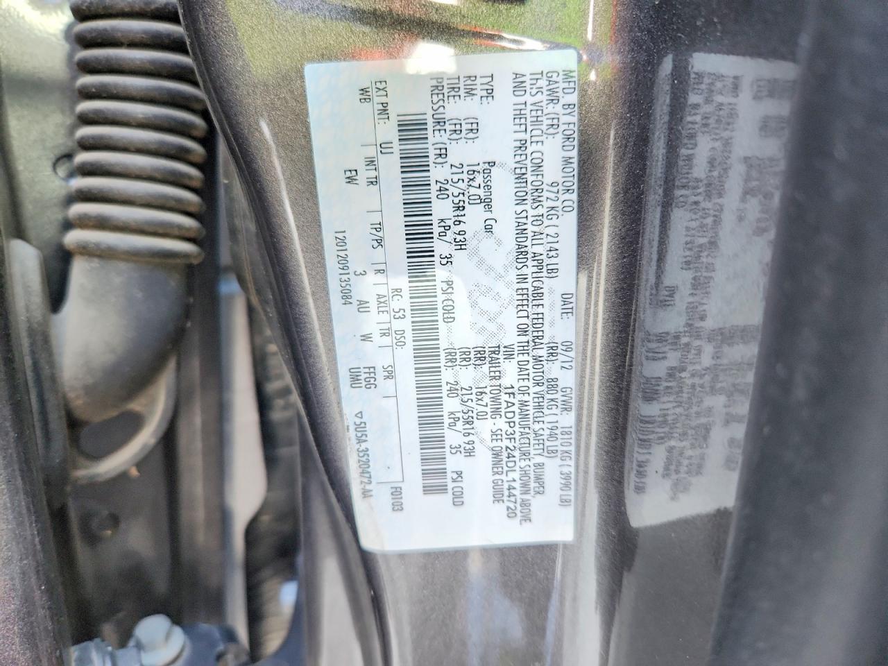 1FADP3F24DL144720 · 2013 FORD FOCUS · 12/12