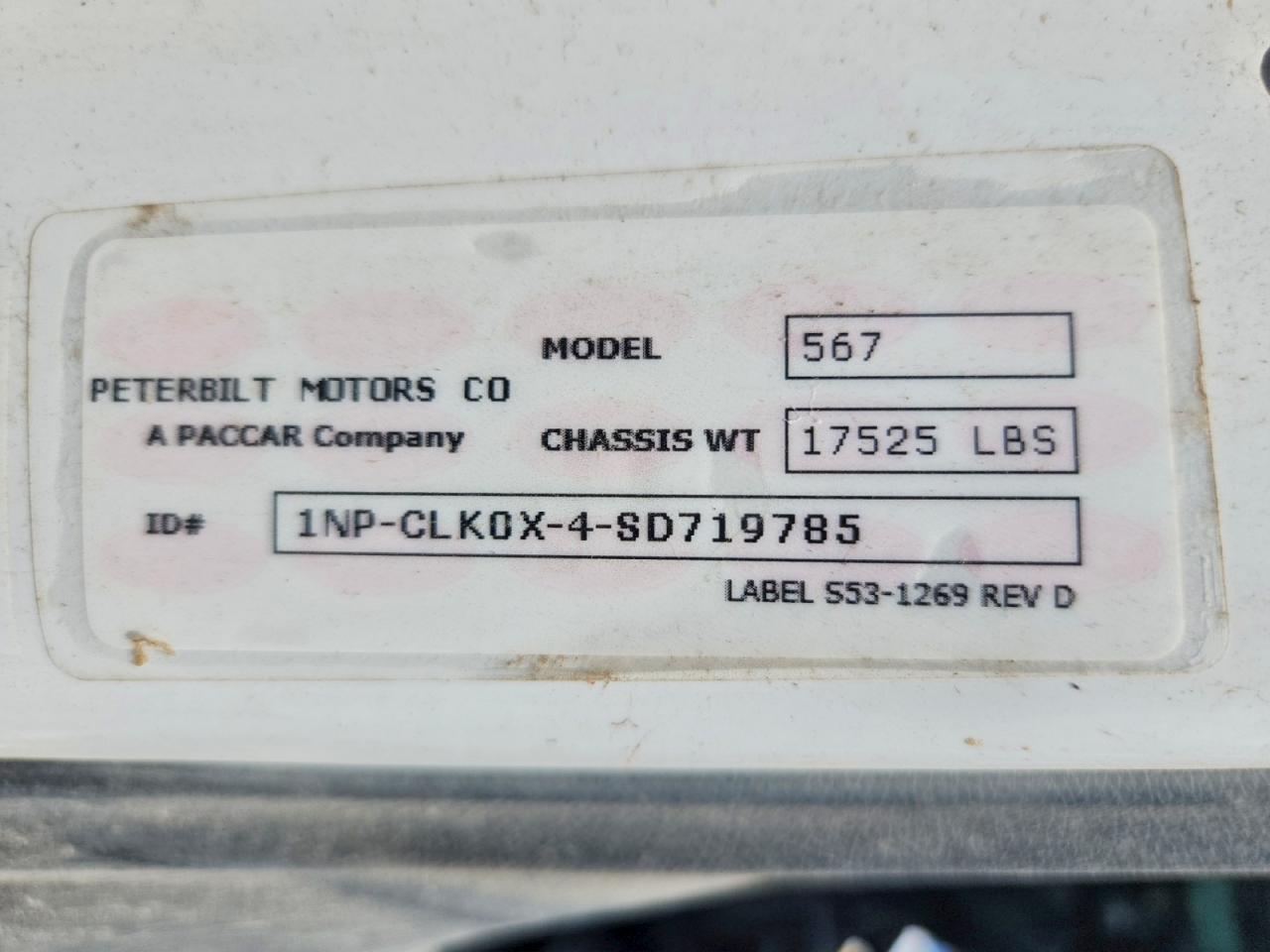1NPCLK0X4SD719785 · 2025 PETERBILT 567 · 10/10