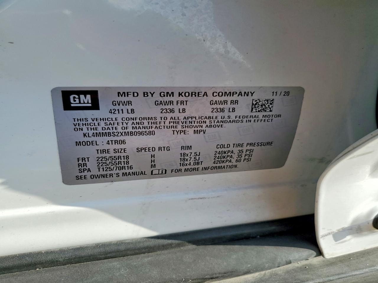 KL4MMBS2XMB096580 · 2021 BUICK ENCORE GX · 12/12
