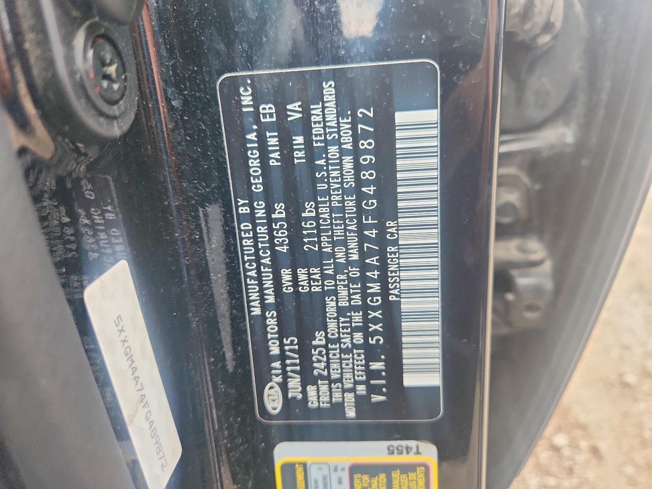 5XXGM4A74FG489872 · 2015 KIA OPTIMA · 12/12