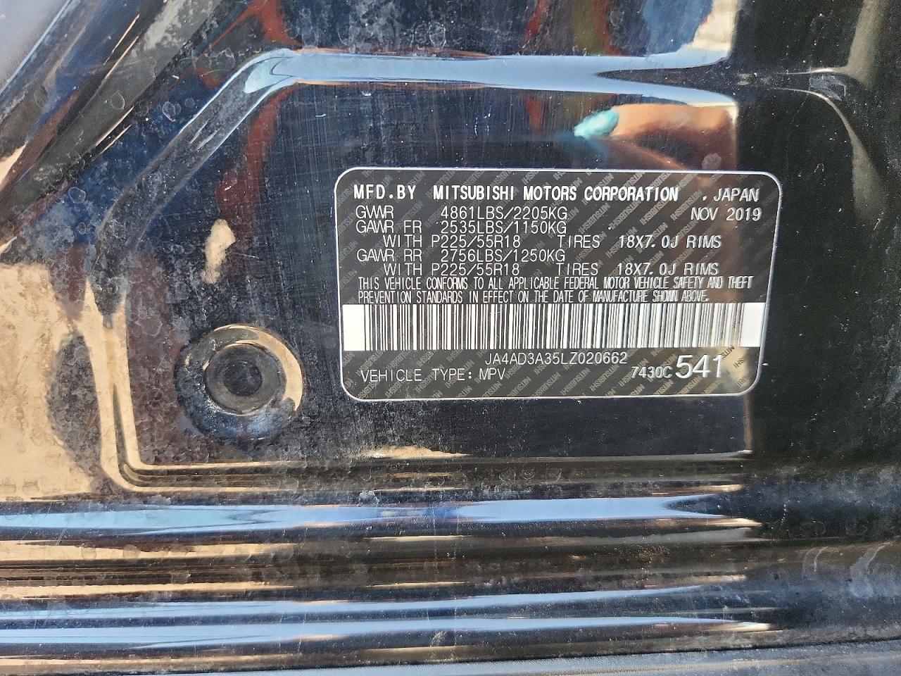 JA4AD3A35LZ020662 · 2020 MITSUBISHI OUTLANDER · 12/12