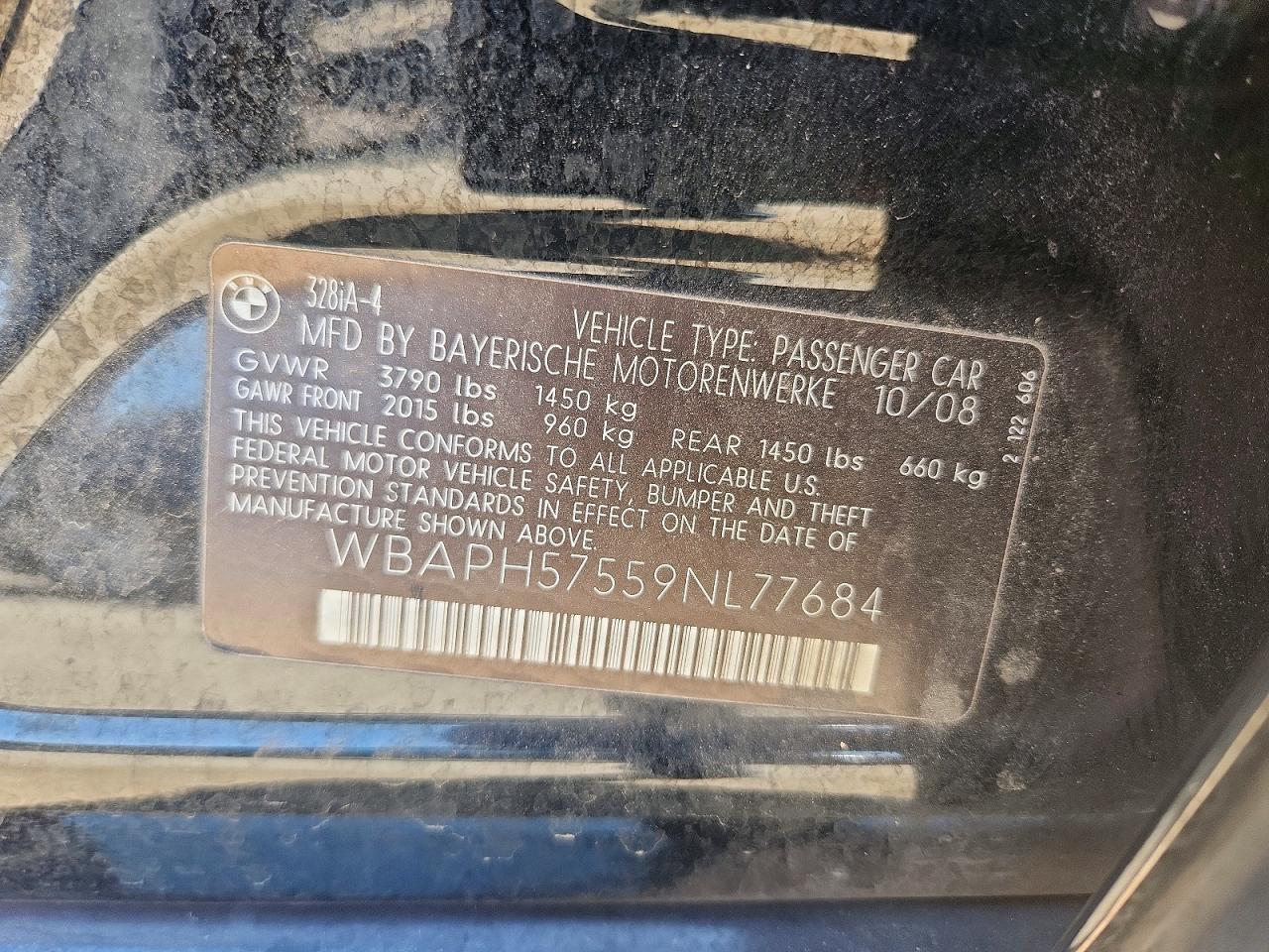 WBAPH57559NL77684 · 2009 BMW 328 · 12/12
