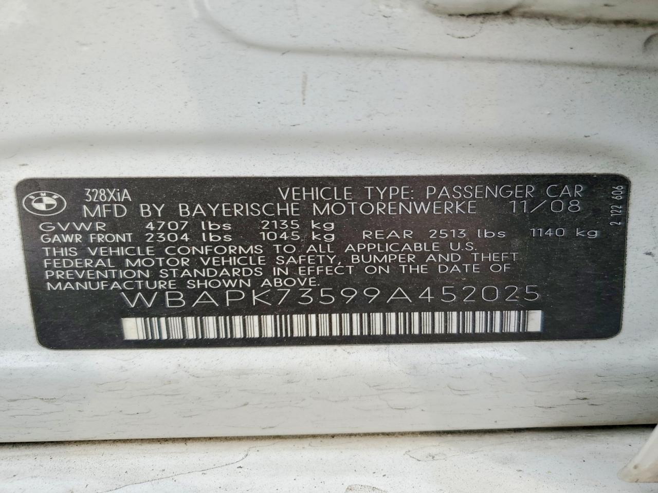 WBAPK73599A452025 · 2009 BMW 328 · 12/12