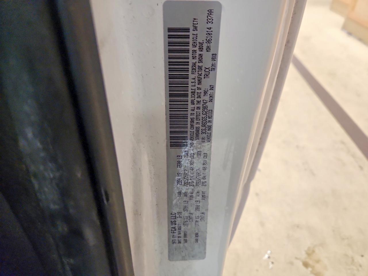 3C6JR6DG5JG298747 · 2018 RAM 1500 · 12/12