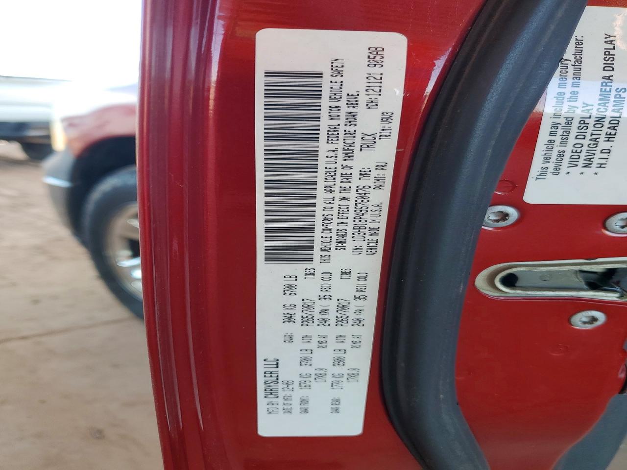 1D3HB18P49S760476 · 2009 DODGE RAM 1500 · 12/12