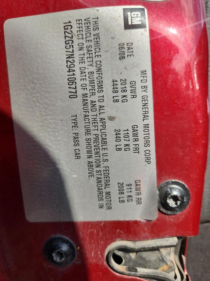 1G2ZG57N294106770 · 2009 PONTIAC G6 · 12/12
