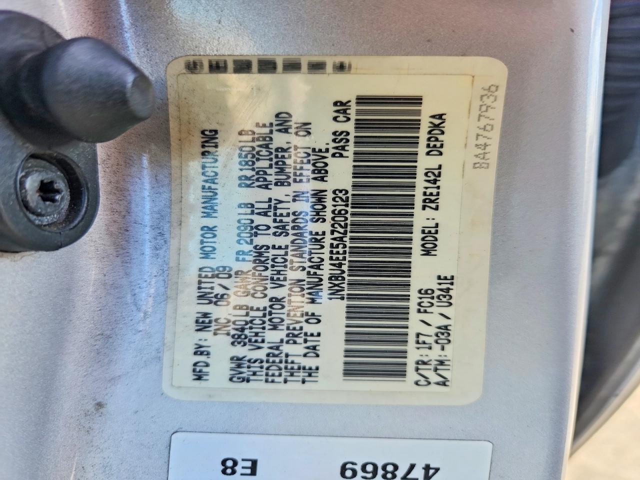 1NXBU4EE5AZ206123 · 2010 TOYOTA COROLLA · 12/12