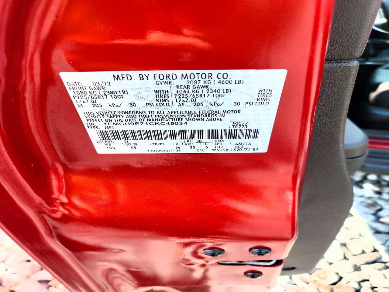 1FMCU9E71CKC45034 · 2012 FORD ESCAPE · 12/12