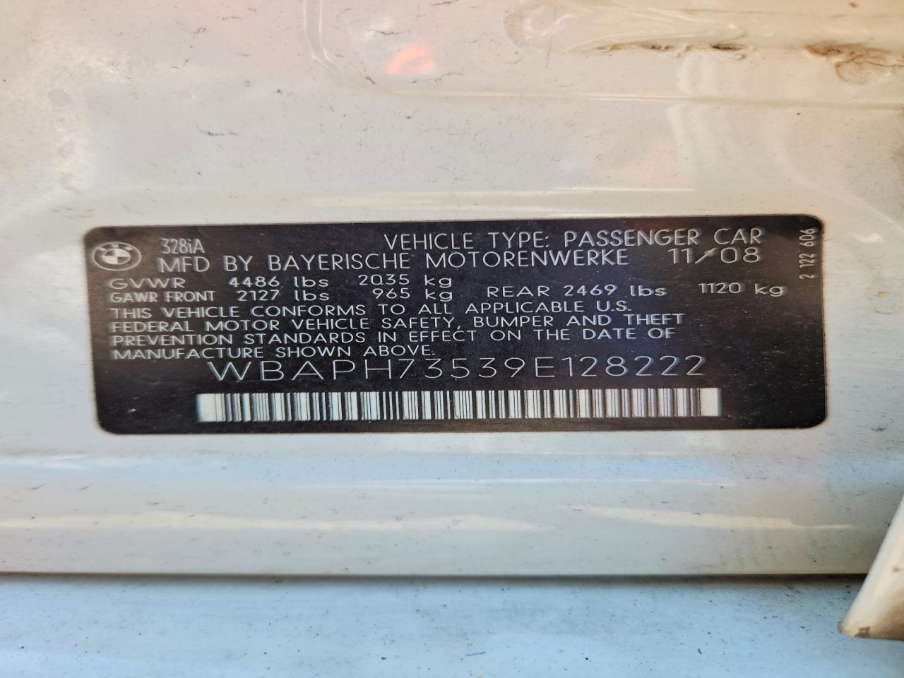 WBAPH73539E128222 · 2009 BMW 328 · 12/12