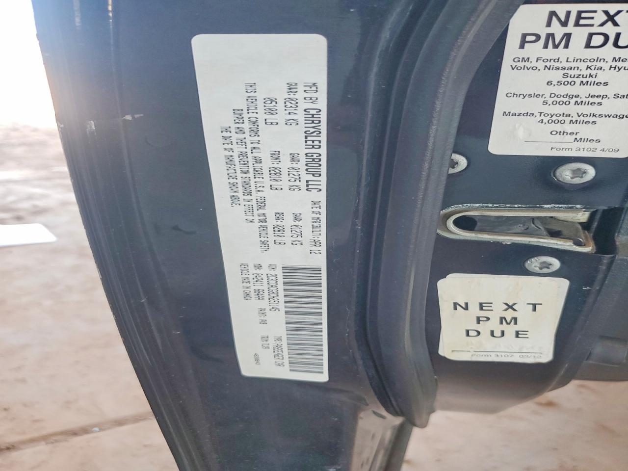 2C3CCACG8CH251145 · 2012 CHRYSLER 300 · 12/12