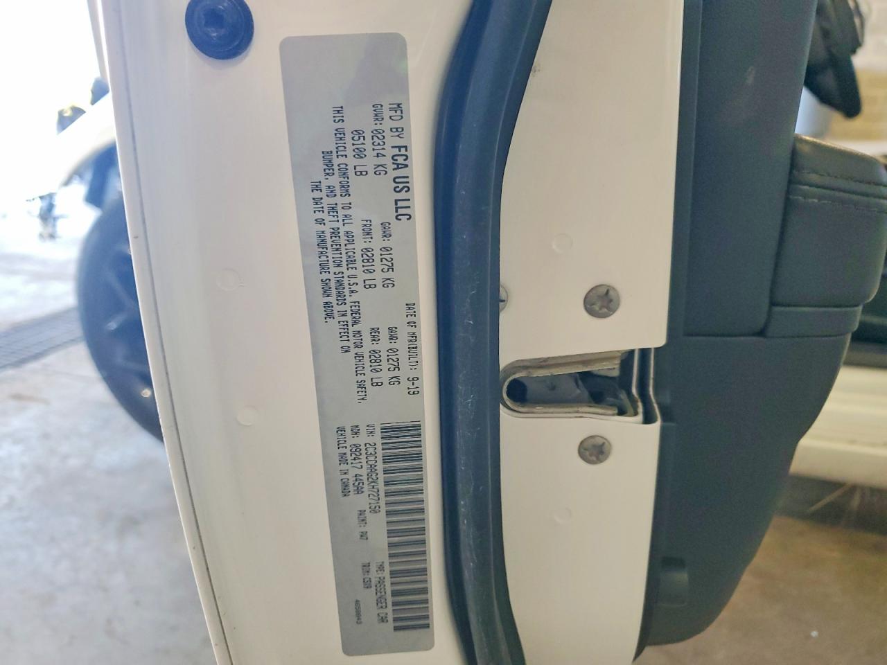 2C3CCAAG2KH727150 · 2019 CHRYSLER 300 · 12/12