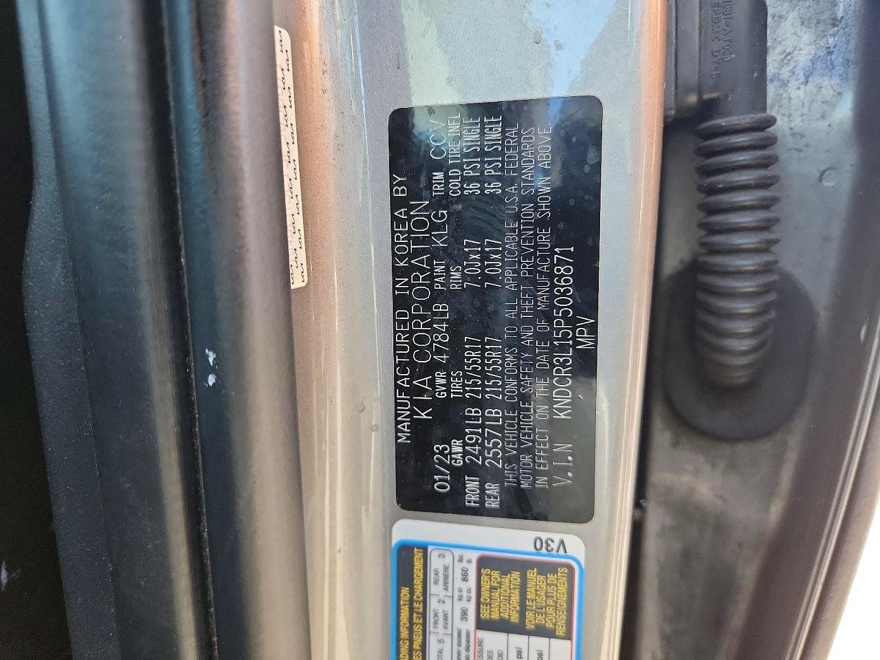 KNDCR3L15P5036871 · 2023 KIA NIRO · 12/12