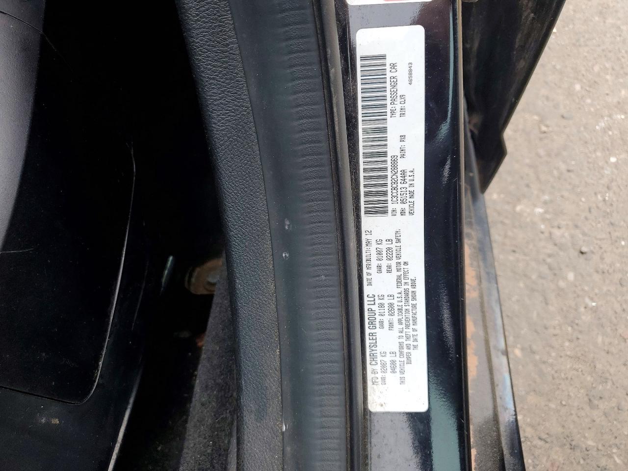1C3CCBCB2CN288869 · 2012 CHRYSLER 200 · 12/12