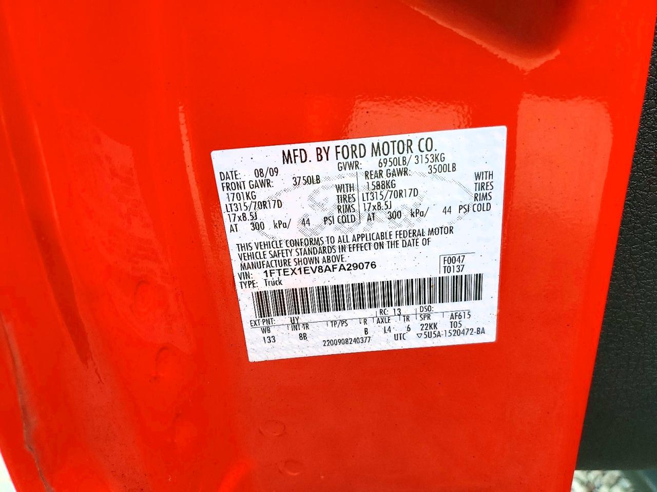 1FTEX1EV8AFA29076 · 2010 FORD F150 · 12/12