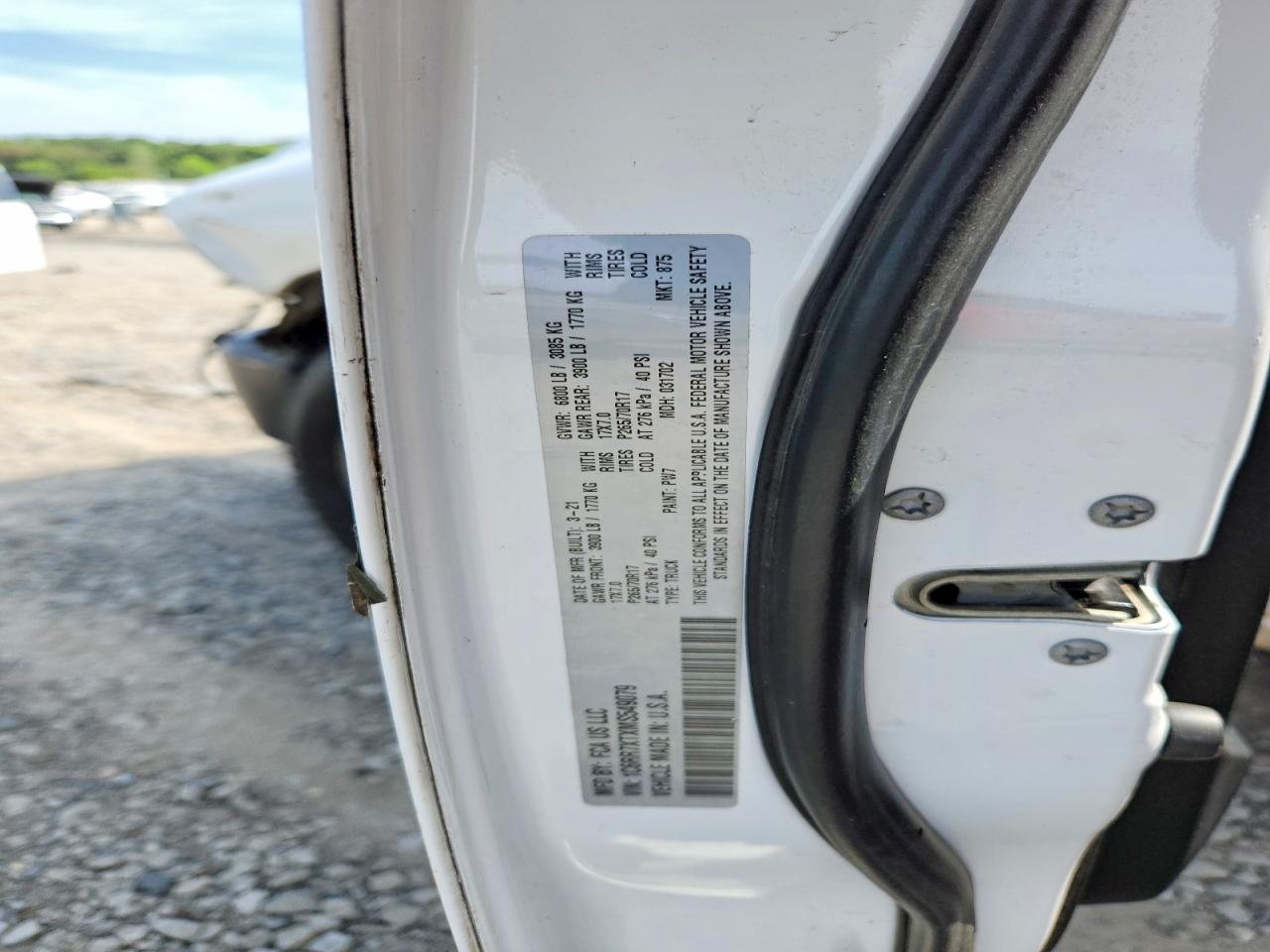 1C6RR7XTXMS549079 · 2021 RAM 1500 CLASSIC · 12/12