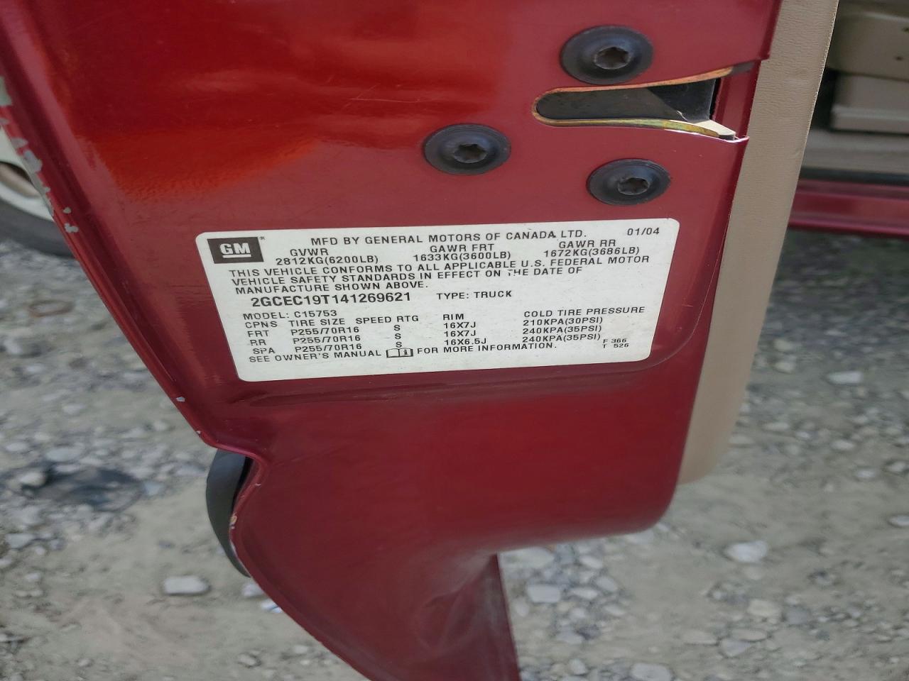 2GCEC19T141269621 · 2004 CHEVROLET SILVERADO · 12/12