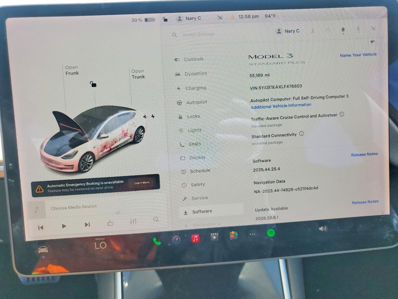5YJ3E1EAXLF476803 · 2020 TESLA MODEL 3 · 9/12