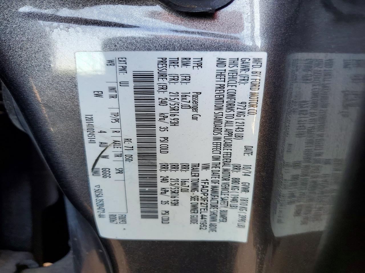 1FADP3F27EL441952 · 2014 FORD FOCUS · 12/12