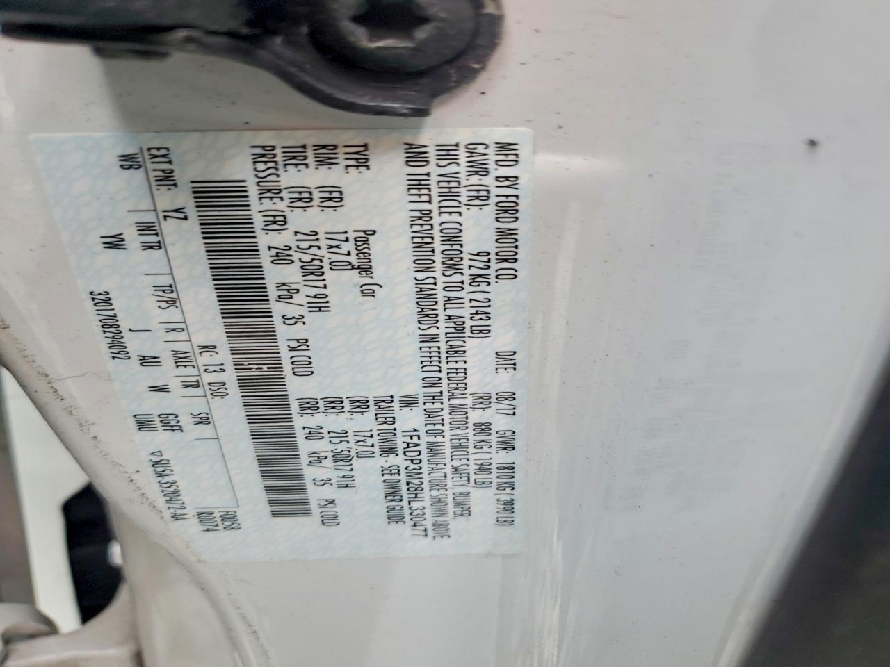 1FADP3M28HL330477 · 2017 FORD FOCUS · 12/12