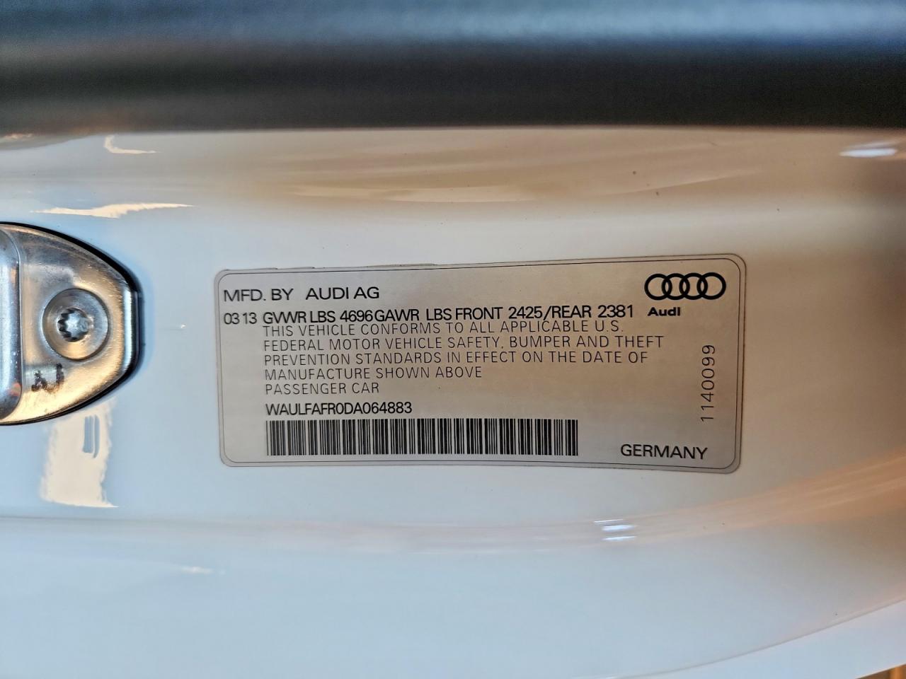 WAULFAFR0DA064883 · 2013 AUDI A5 · 12/12