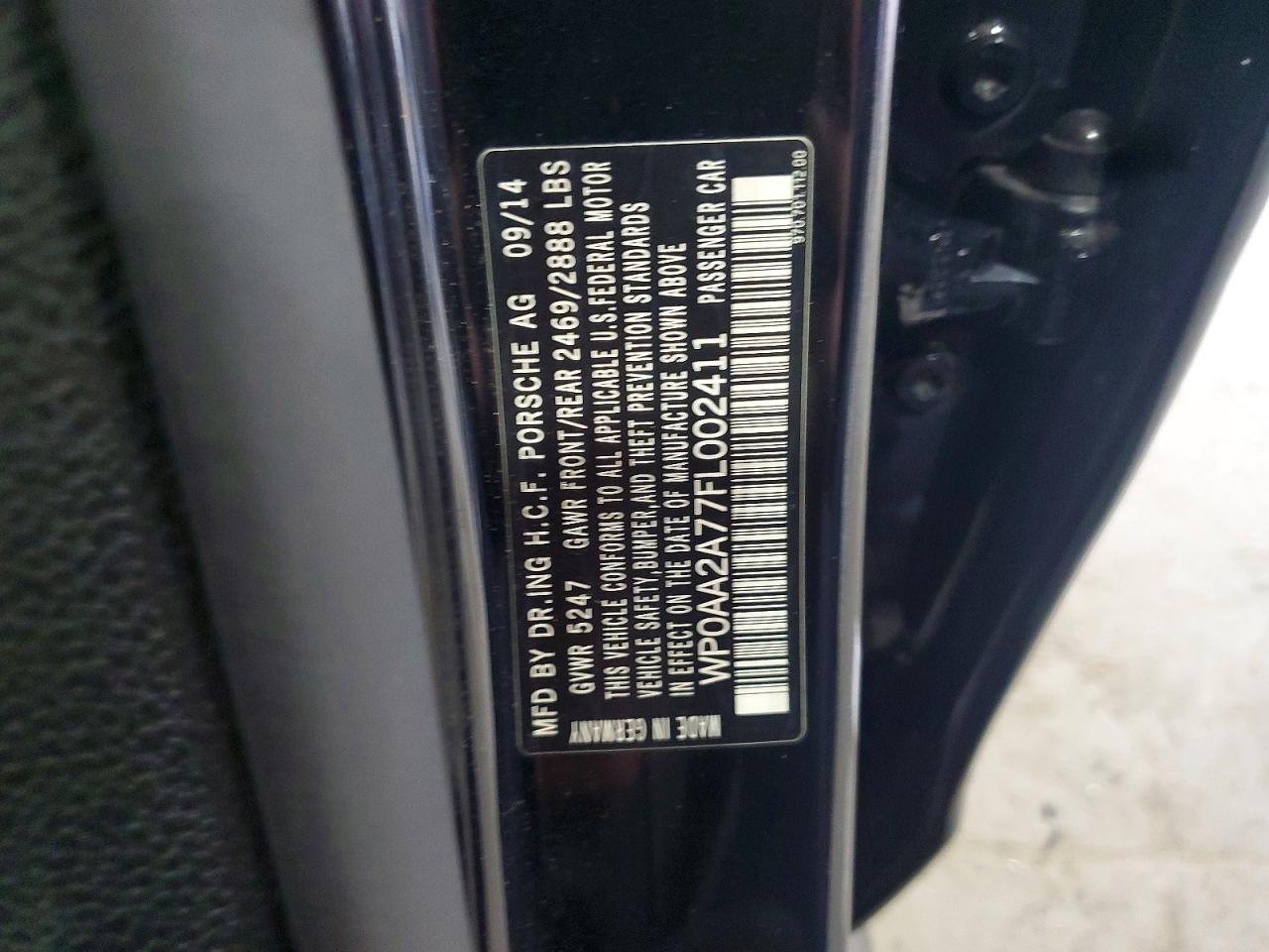 WP0AA2A77FL002411 · 2015 PORSCHE PANAMERA · 12/12