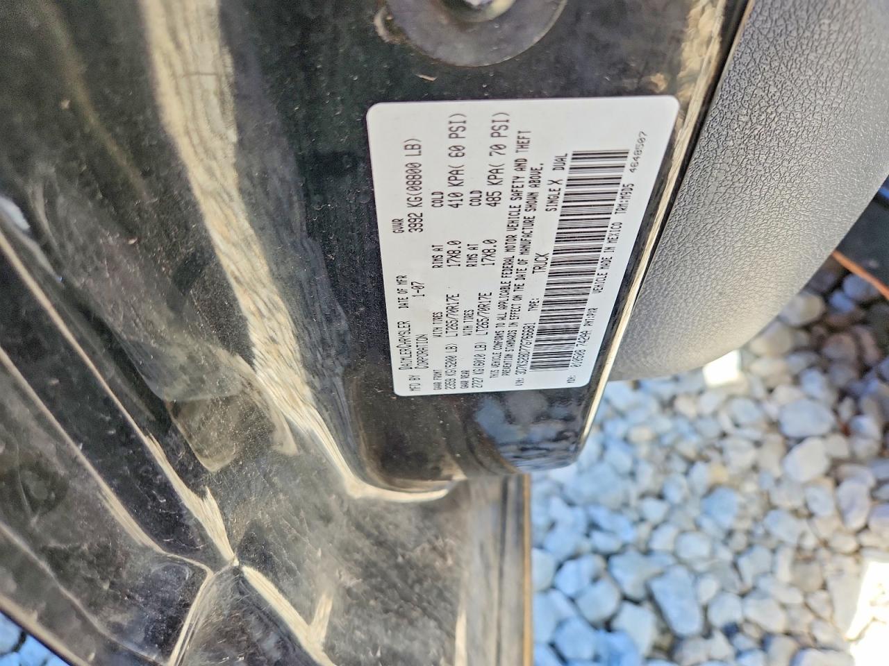 3D7KS28D77G766681 · 2007 DODGE RAM 2500 · 12/12
