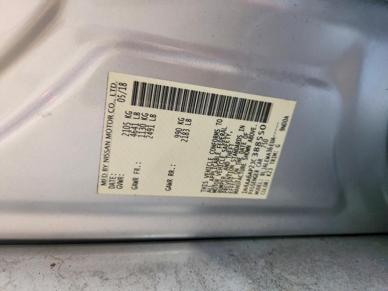 1N4AA6AP2JC388550 · 2018 NISSAN MAXIMA · 12/12