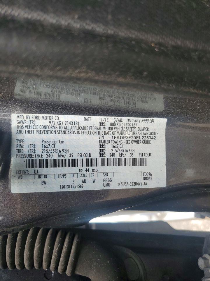 1FADP3F20EL228342 · 2014 FORD FOCUS · 12/12