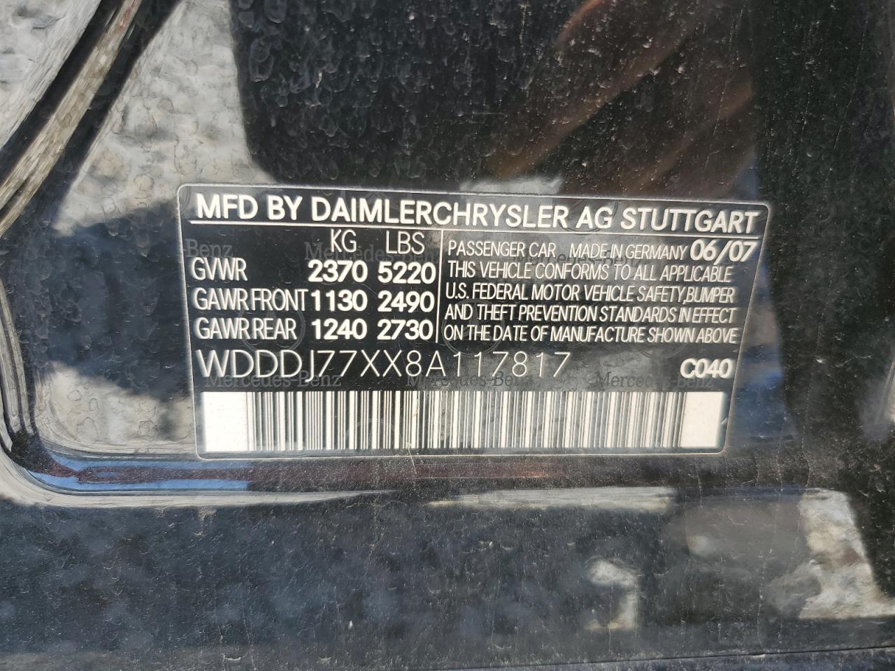 WDDDJ77XX8A117817 · 2008 MERCEDES-BENZ CLS · 12/12