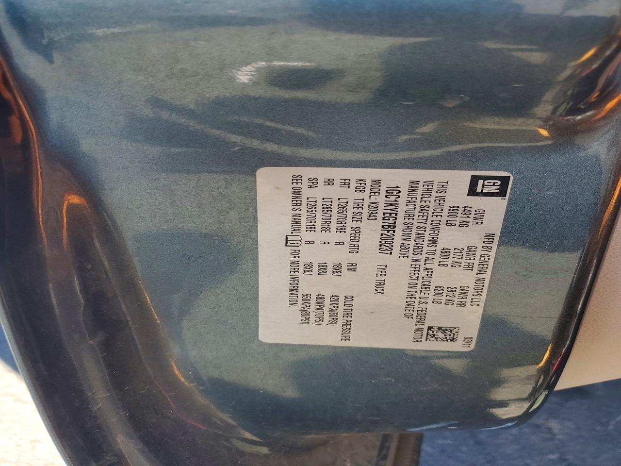 1GC1KYEG7BF209237 · 2011 CHEVROLET SILVERADO · 12/12
